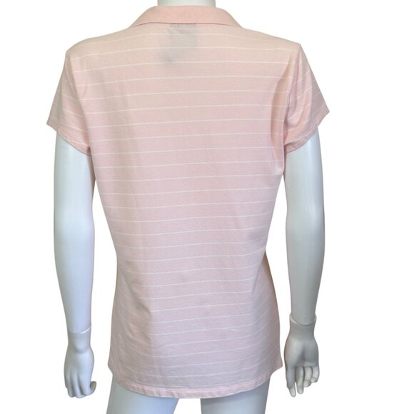 Polo Jeans Co Ralph Lauren Shirt Womens L Pink Stripe Flag Johnny Collar Knit - Picture 4 of 7